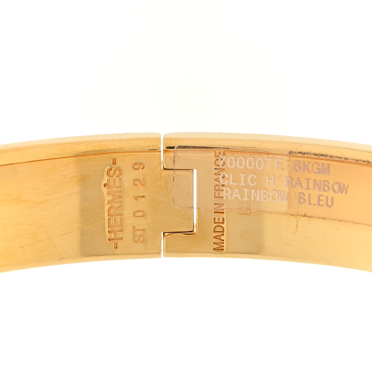 Enamel Narrow Clic Clac H Bracelet GM Rainbow Bleu
