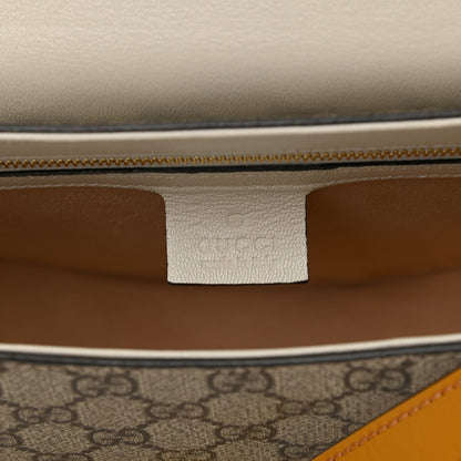 Gucci GG Supreme Monogram Calfskin Small Padlock Messenger Shoulder Bag Beige Mystic White Sun Oil 6 of 10
