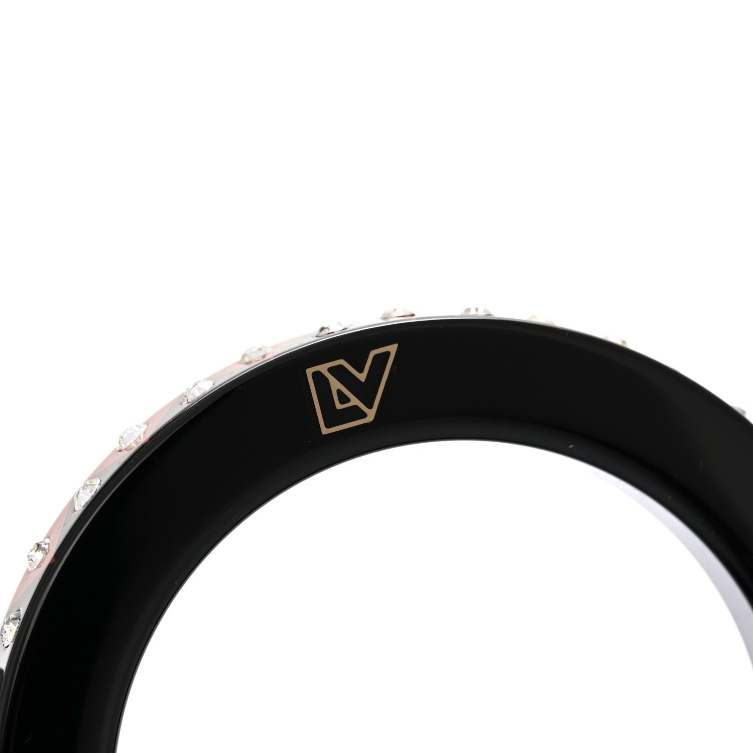 Louis Vuitton Crystal Resin Zigzag Bangle Bracelet M  Black Caramel 4 of 5