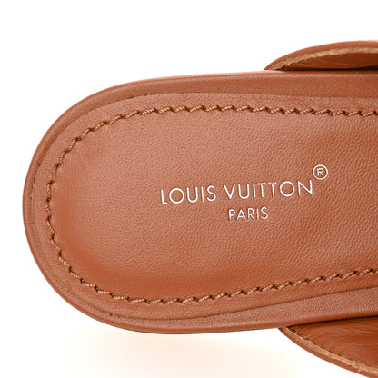 Louis Vuitton Calfskin LV Mare Open Back Loafers 37 Cognac 8 of 9