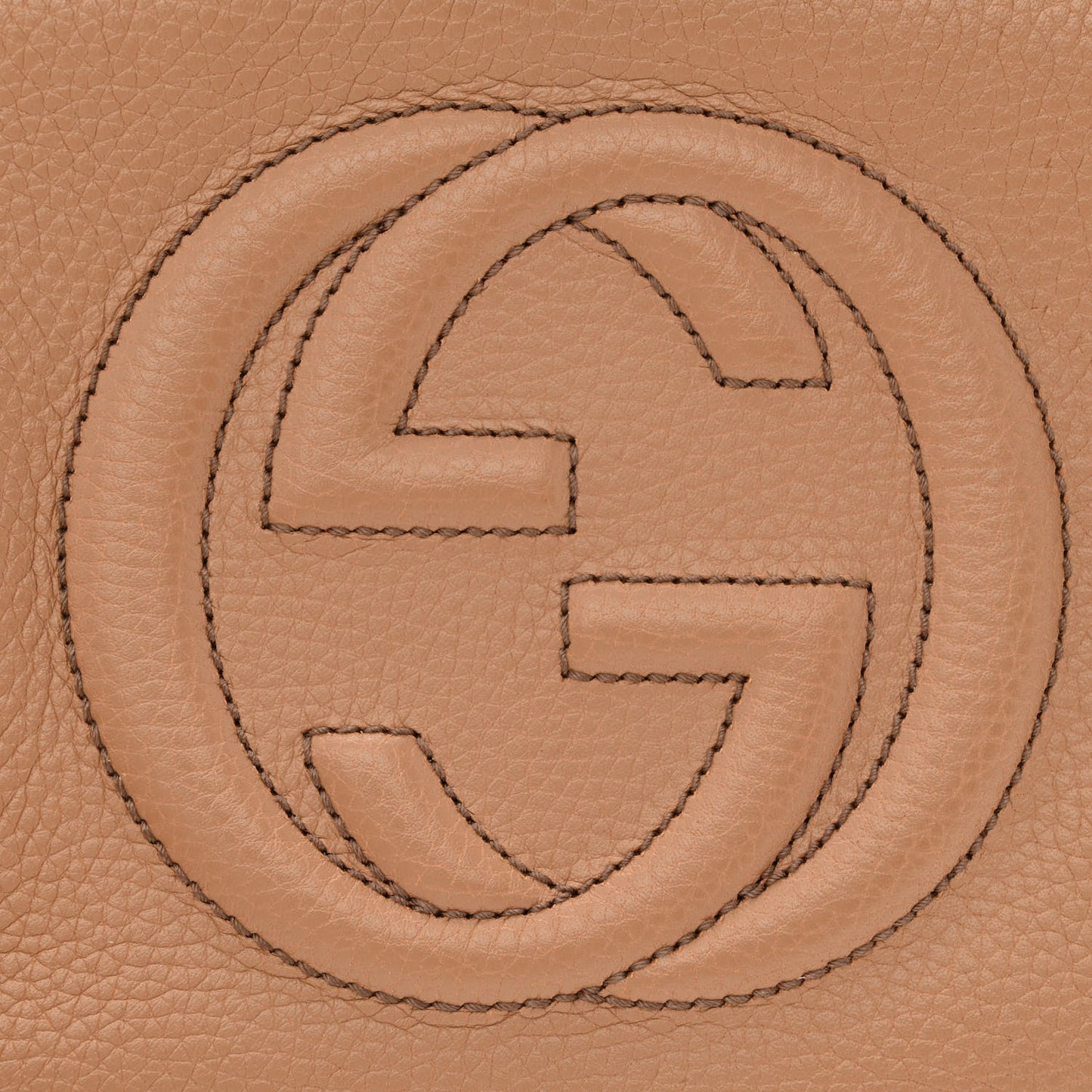 Pebbled Calfskin Small Soho Disco Bag Camelia