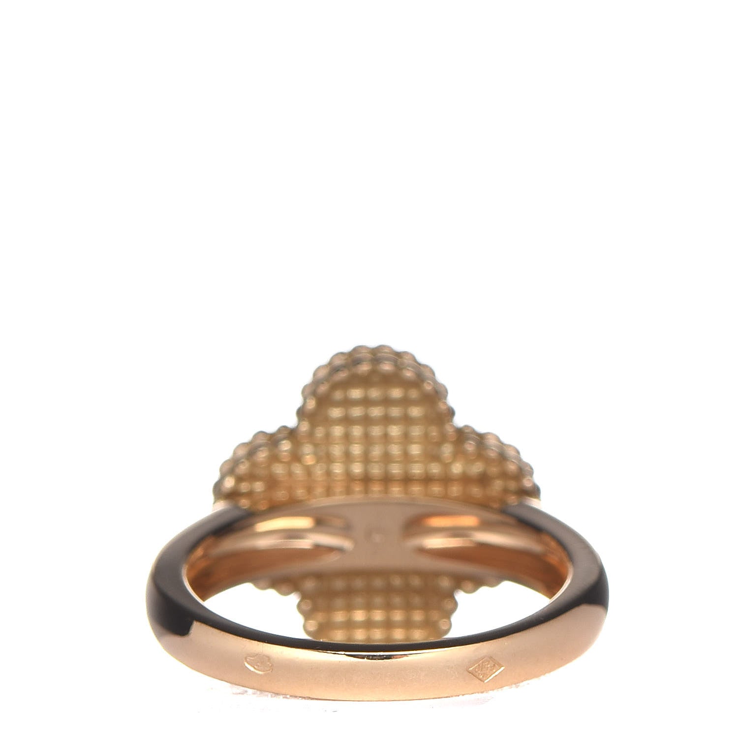 Van Cleef & Arpels 18K Yellow Gold Diamond Carnelian Vintage Alhambra Ring 51 5.75 4 of 5
