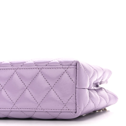 Chanel Shiny Aged Calfskin Quilted Nano Kelly Shopper Lilac 10 of 10