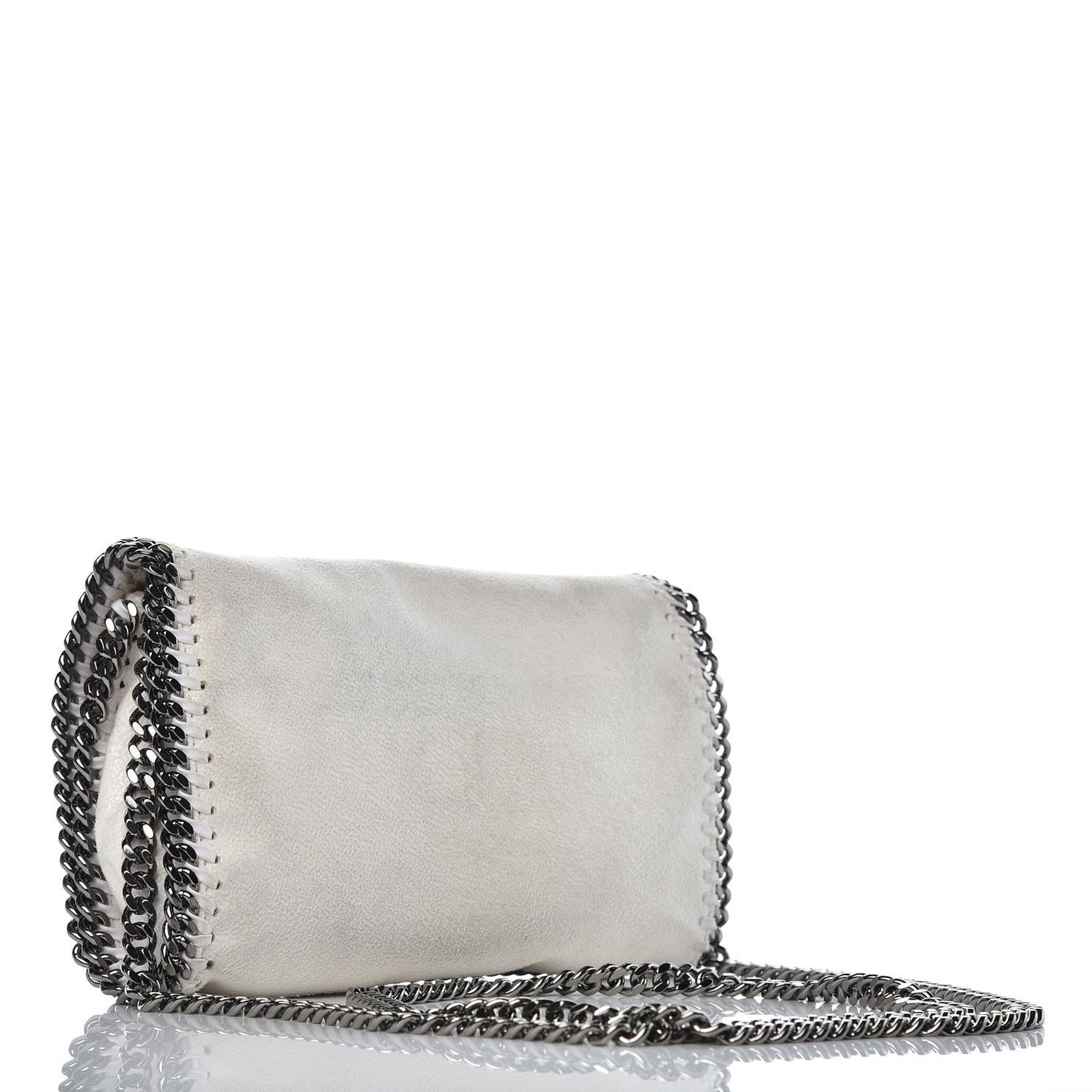 Shaggy Deer Falabella Fold Over Clutch Chalk