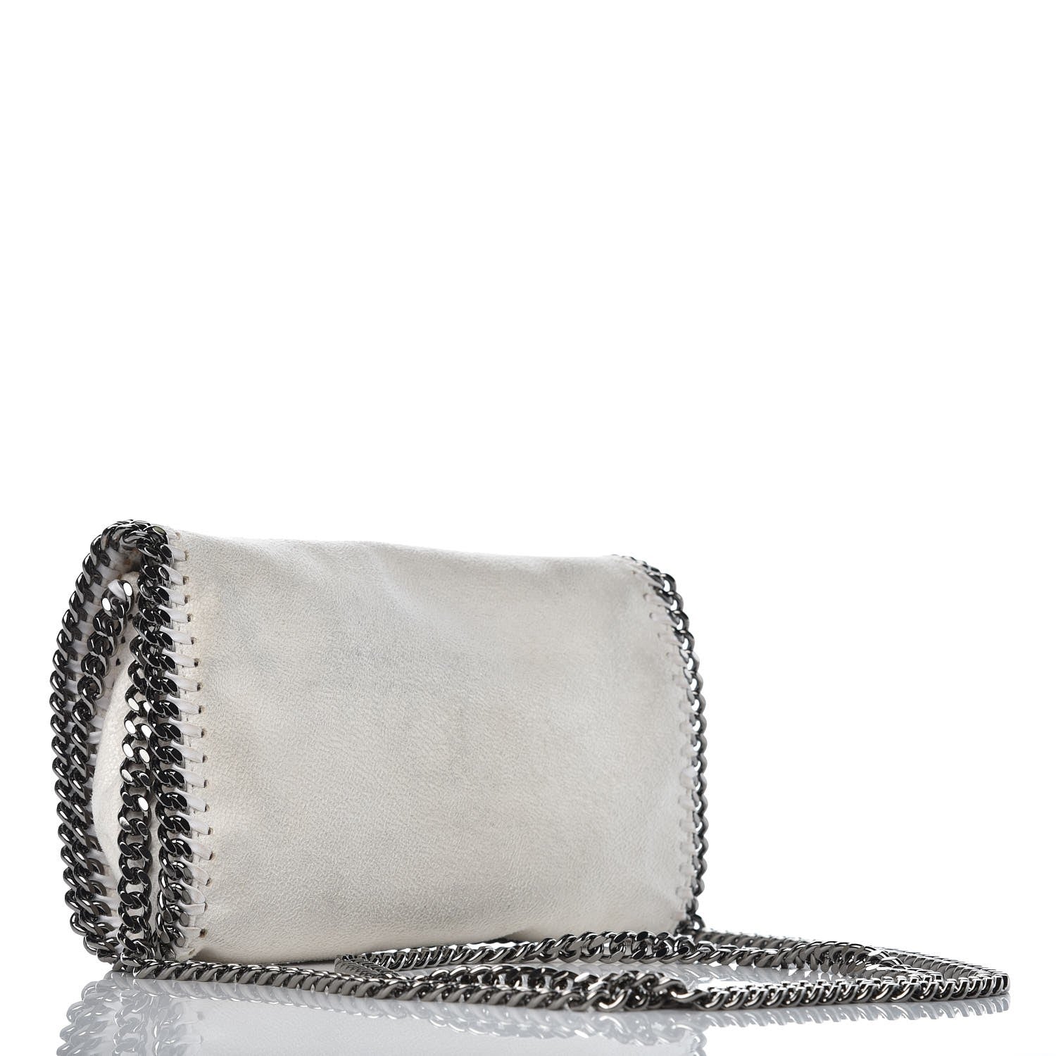 Stella McCartney Shaggy Deer Falabella Fold Over Clutch Chalk 3 of 12