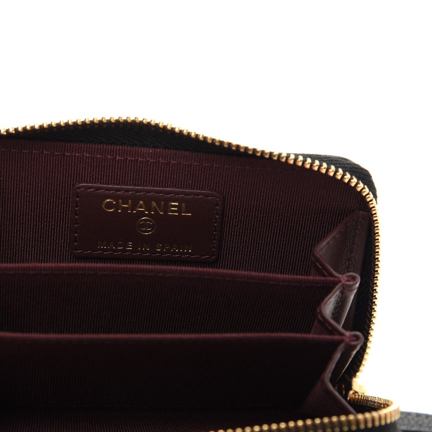 Caviar Quilted Zip Coin Purse Black
