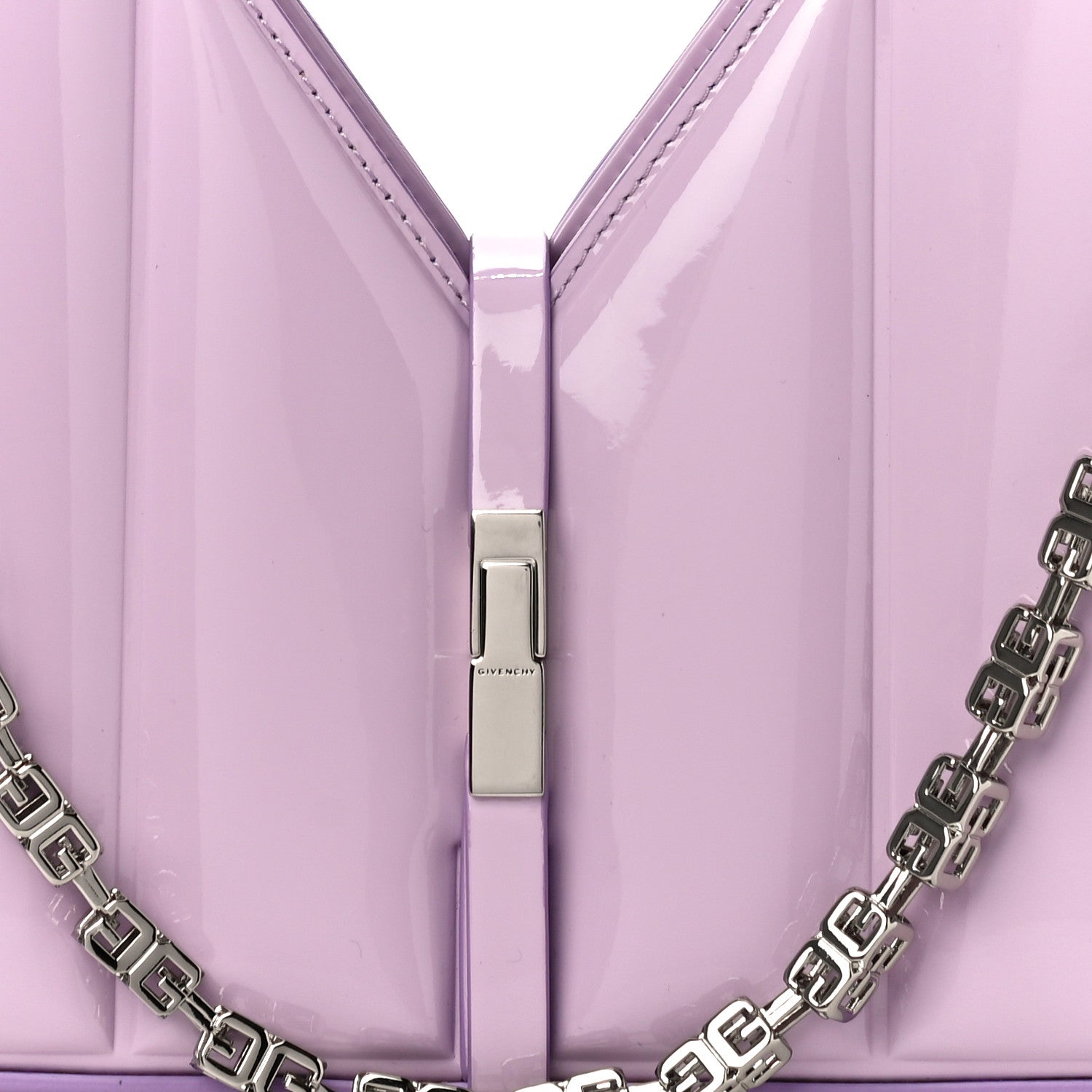 Givenchy Patent Padded Small Cut Out Shoulder Bag Lilac 8 of 10