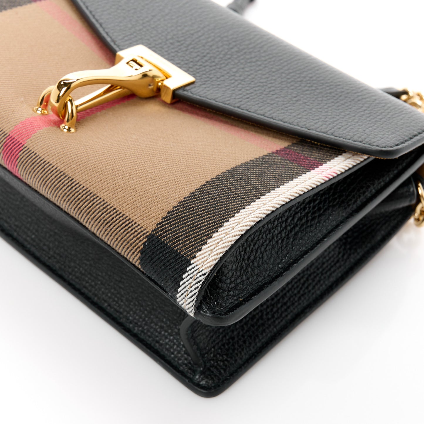 Derby Calfskin House Check Baby Macken Crossbody Bag Black