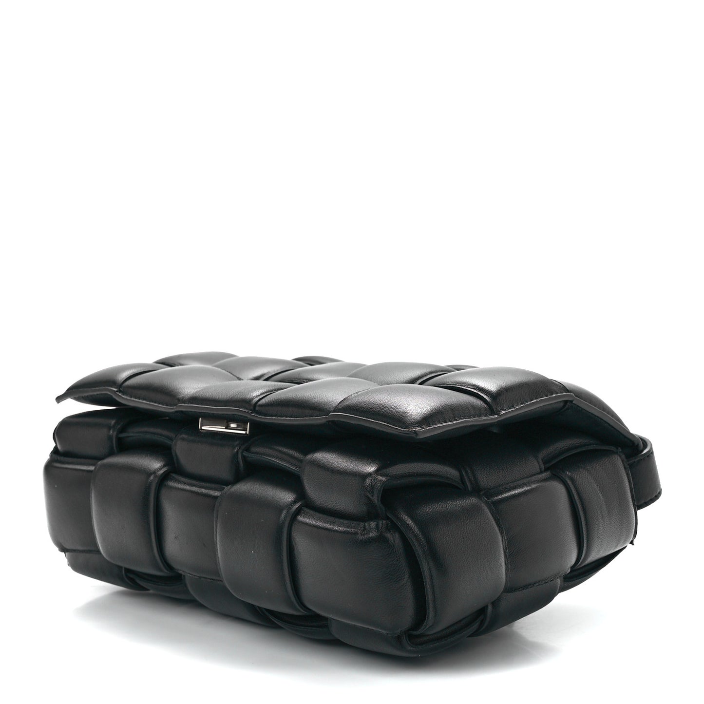 Nappa Maxi Intreccio Padded Cassette Crossbody Bag Black