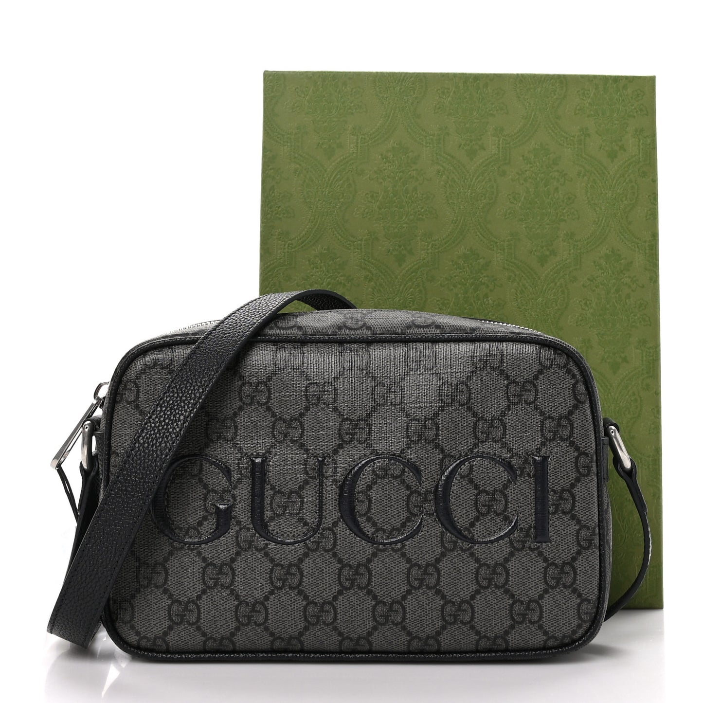 GG Supreme Monogram Mini Shoulder Bag Grey Black