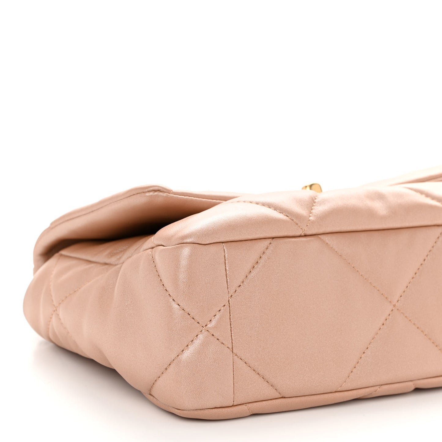 Shiny Lambskin Quilted Medium Chanel 19 Flap Beige