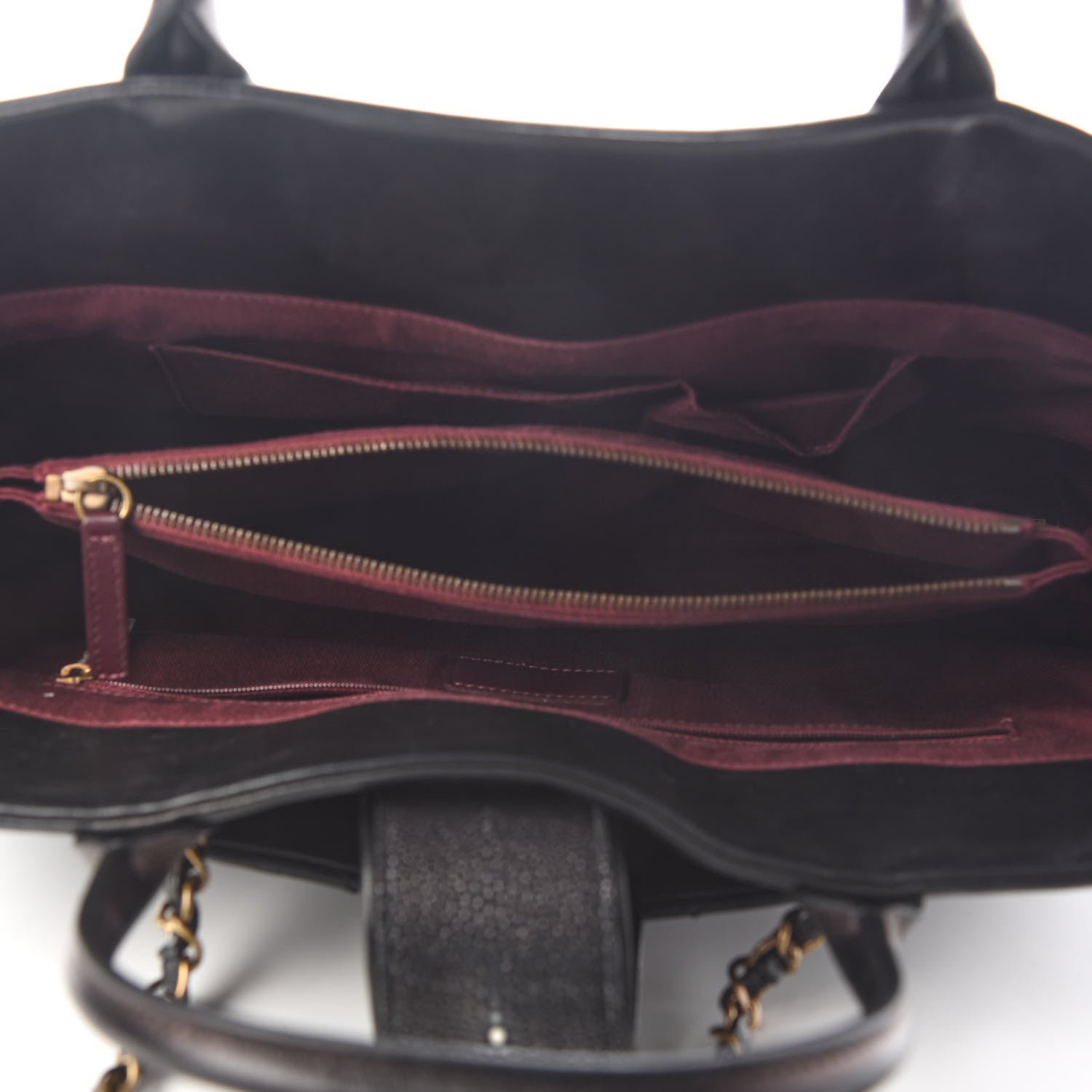 Chanel Glazed Calfskin Stingray Large Bindi CC Tote Black 4 of 11