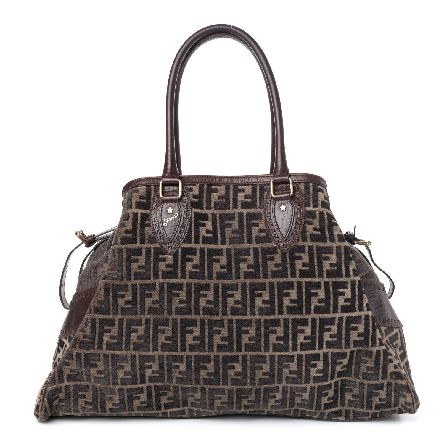 Fendi Velvet Zucca Vitello Large Bag De Jour Fango 1 of 5