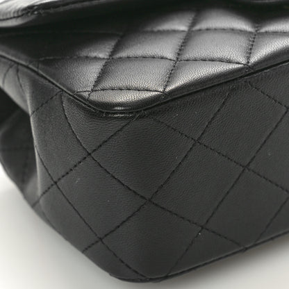 Chanel Lambskin Quilted Mini Top Handle Rectangular Flap Black 9 of 10