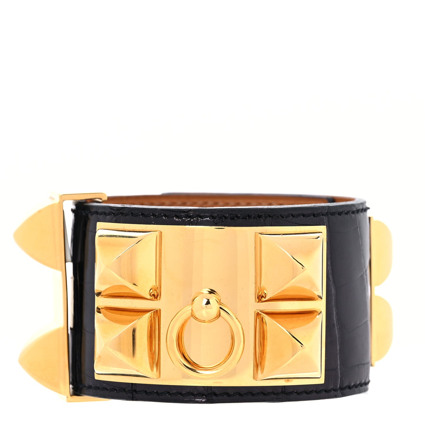 Shiny Alligator Collier de Chien CDC Bracelet S Black