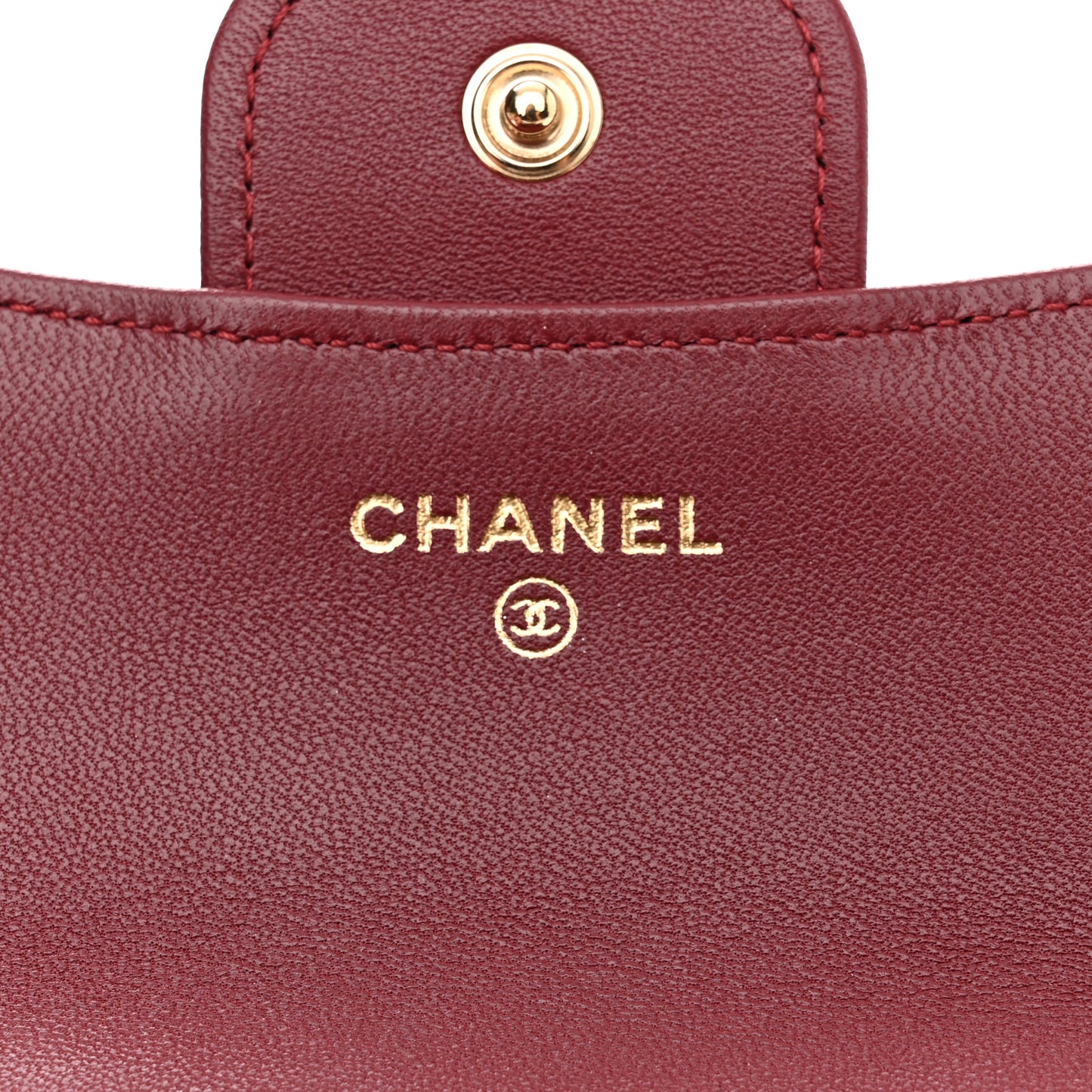 Lambskin Quilted Top Handle Flap Coin Purse With Chain Burgundy