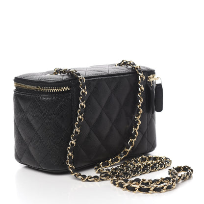 Chanel Caviar Quilted Small Vanity Case With Chain Black 2 of 10