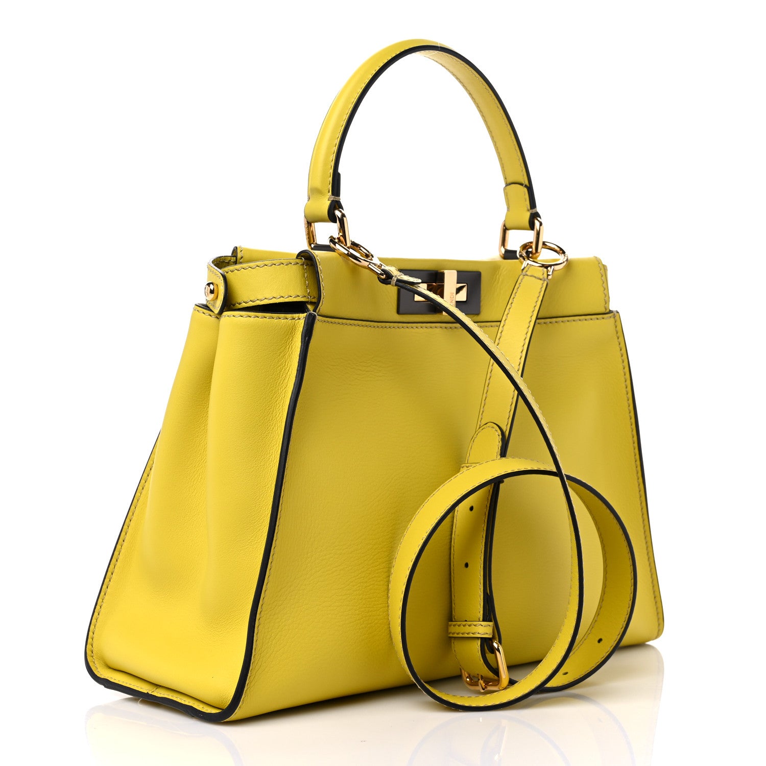 Fendi Vitello Seta Medium Peekaboo Iconic Satchel Cedro 3 of 9