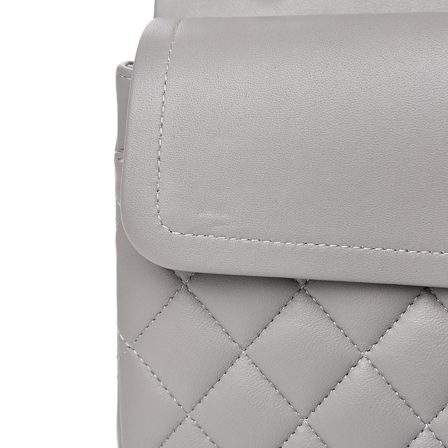 Chanel Lambskin Quilted Small Double Flap Grey 10 of 12