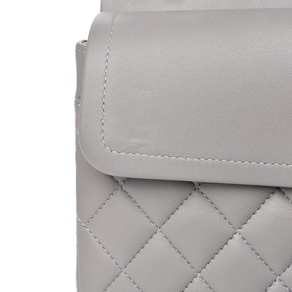 Chanel Lambskin Quilted Small Double Flap Grey 10 of 12