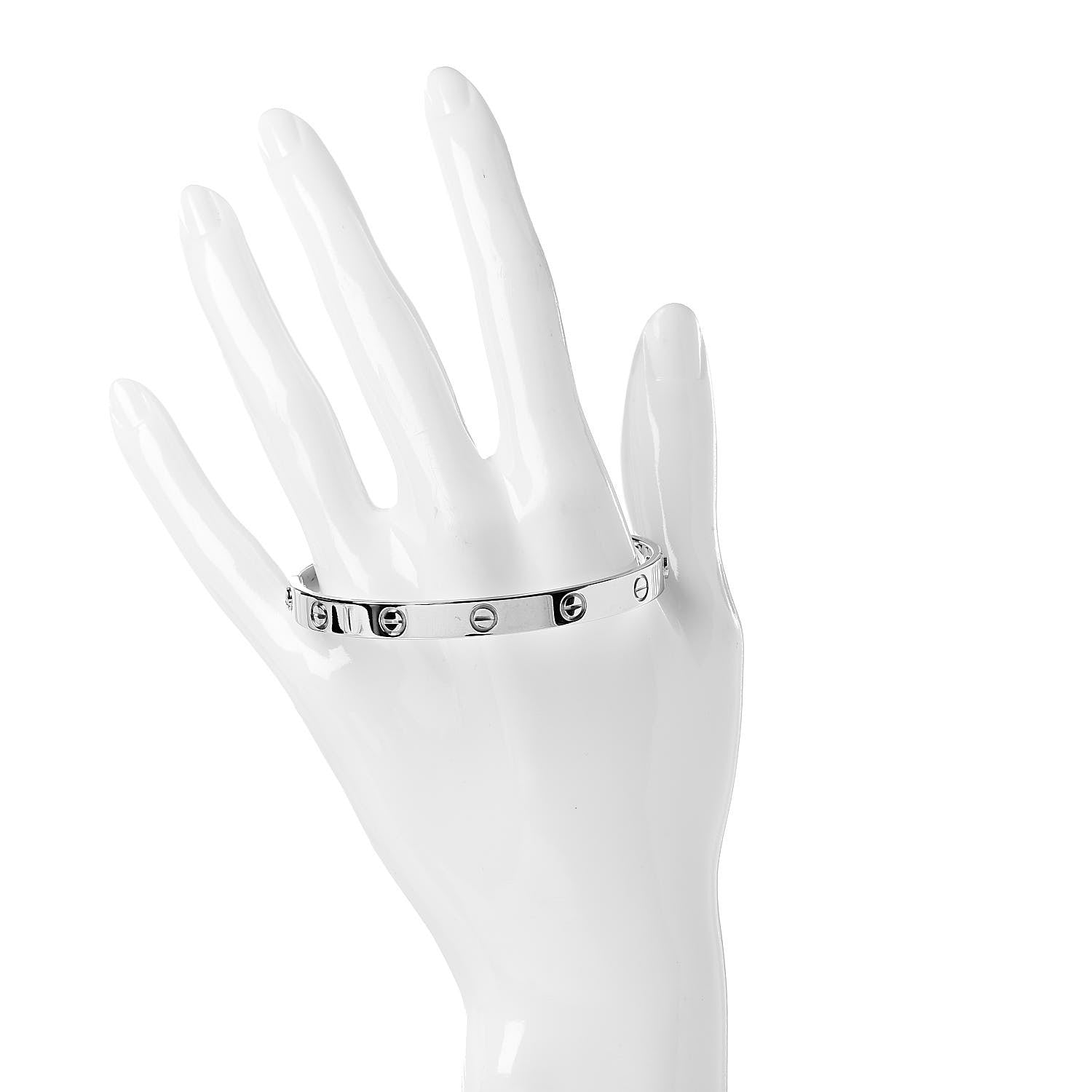 Cartier 18K White Gold LOVE Bracelet 18 2 of 6