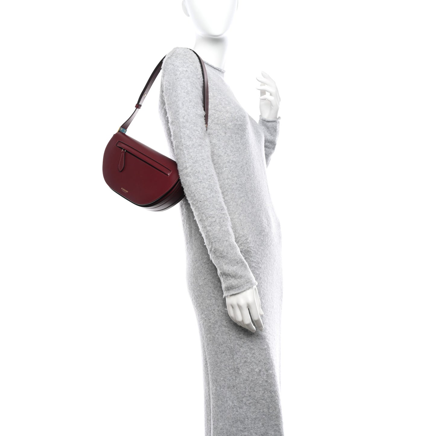 Calfskin Small Olympia Shoulder Bag Burgundy