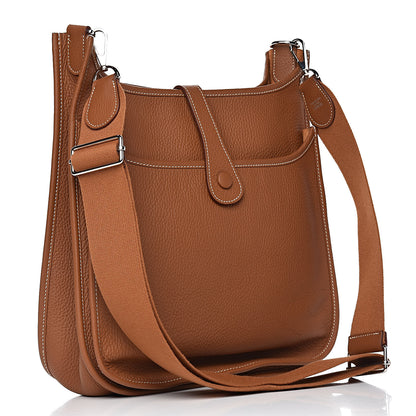 Hermes Taurillon Clemence Evelyne III GM Gold 3 of 11