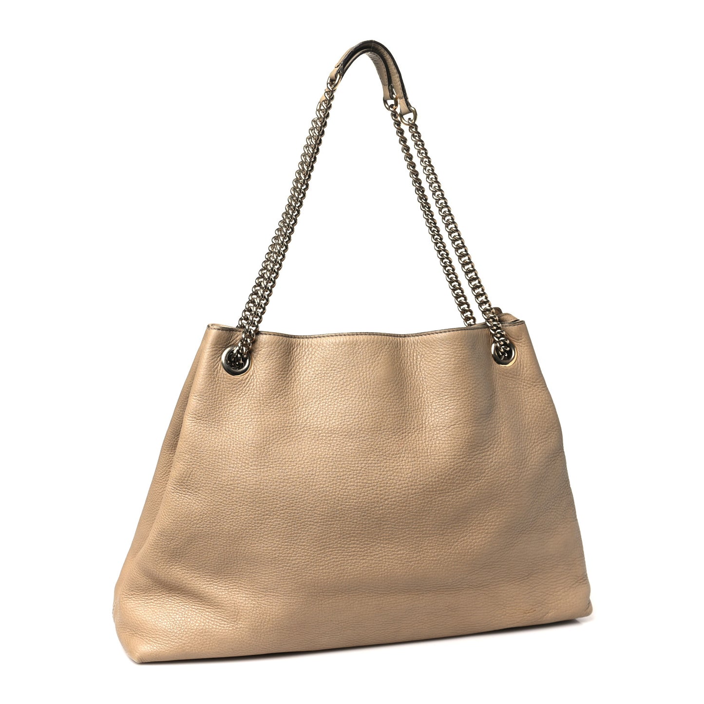 Pebbled Calfskin Large Soho Chain Shoulder Bag Nude
