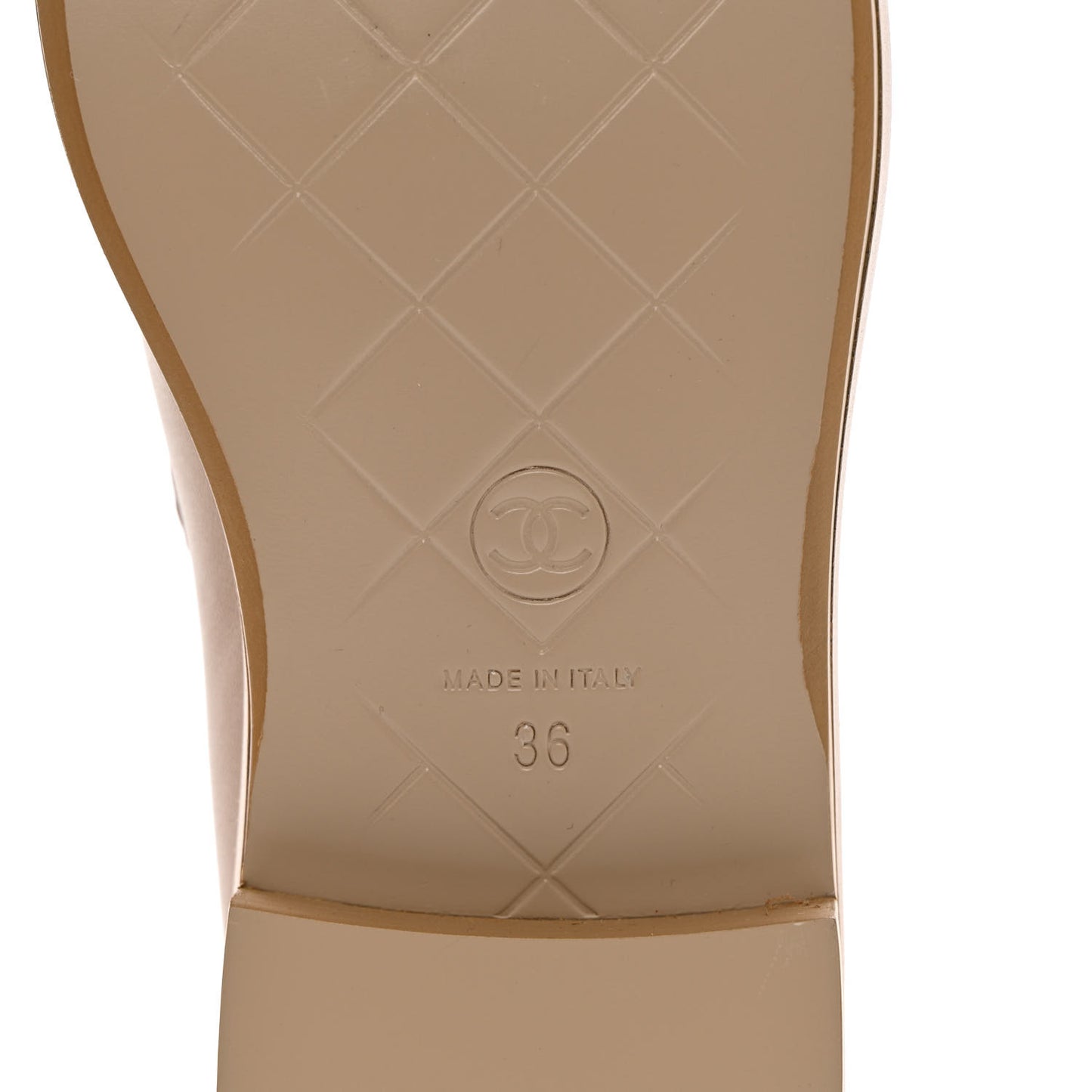 Lambskin Quilted CC Turnlock Loafers 36 Beige