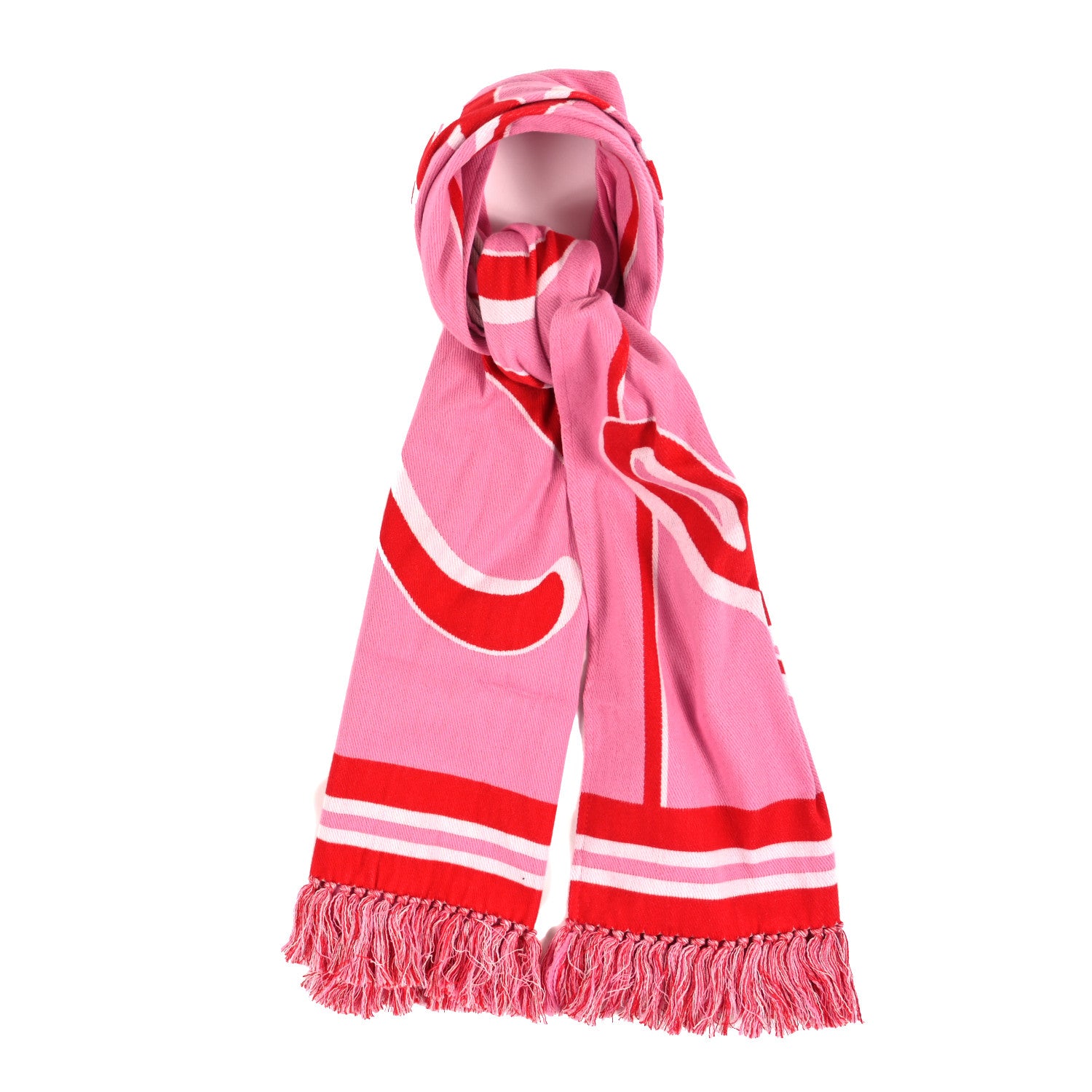 Burberry Cotton Logo Script Football Scarf Bubblegum Pink 1 of 3