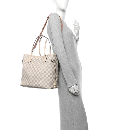 Louis Vuitton Damier Azur Braided Neverfull MM Pink 2 of 17