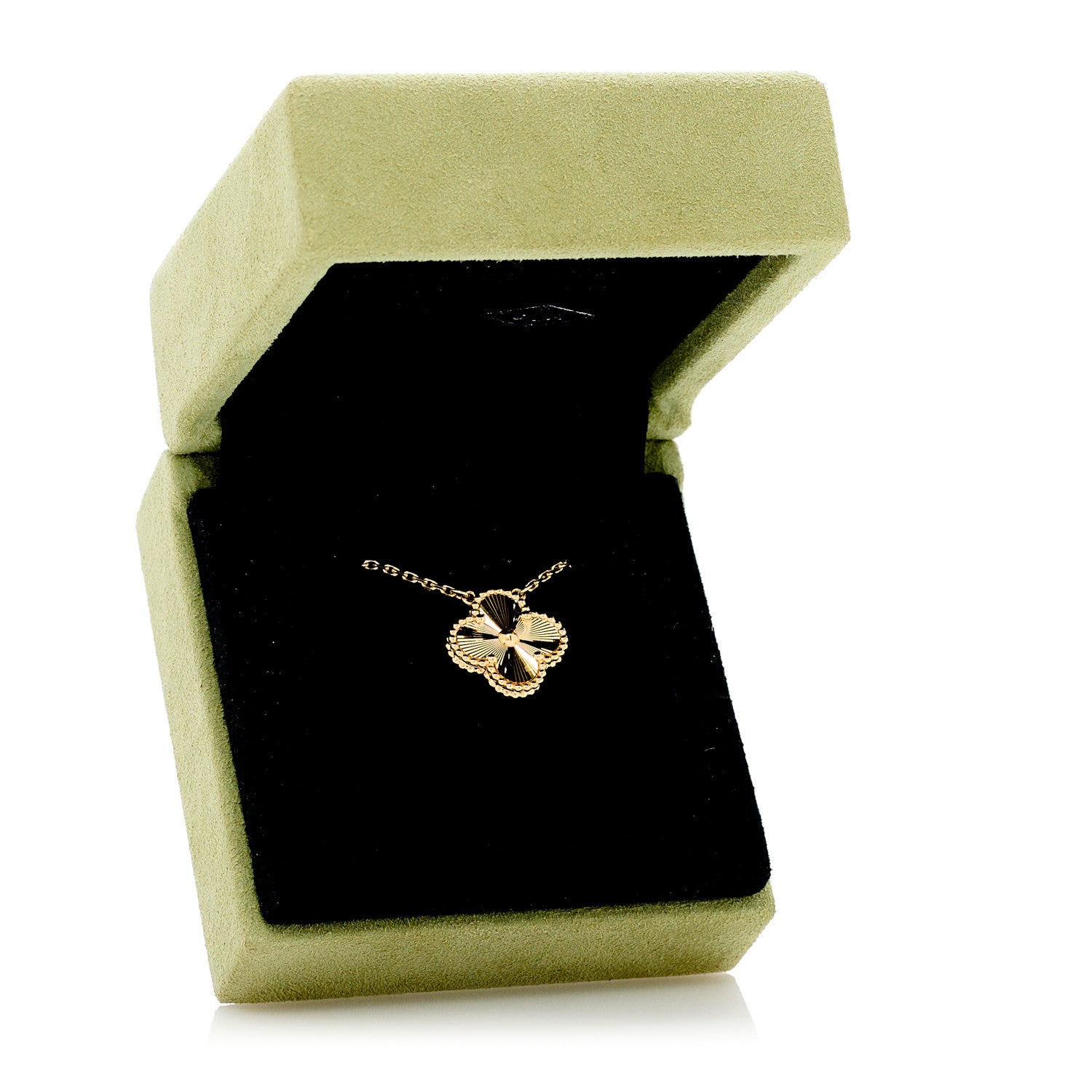 Van Cleef & Arpels 18K Yellow Gold Guilloche Vintage Alhambra Pendant Necklace 5 of 5