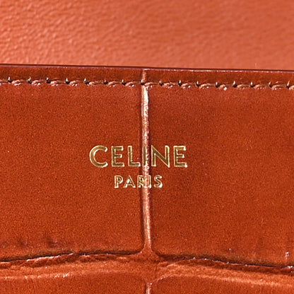 Celine Calfskin Crocodile Embossed Medium Tassel Bag Tan 6 of 11