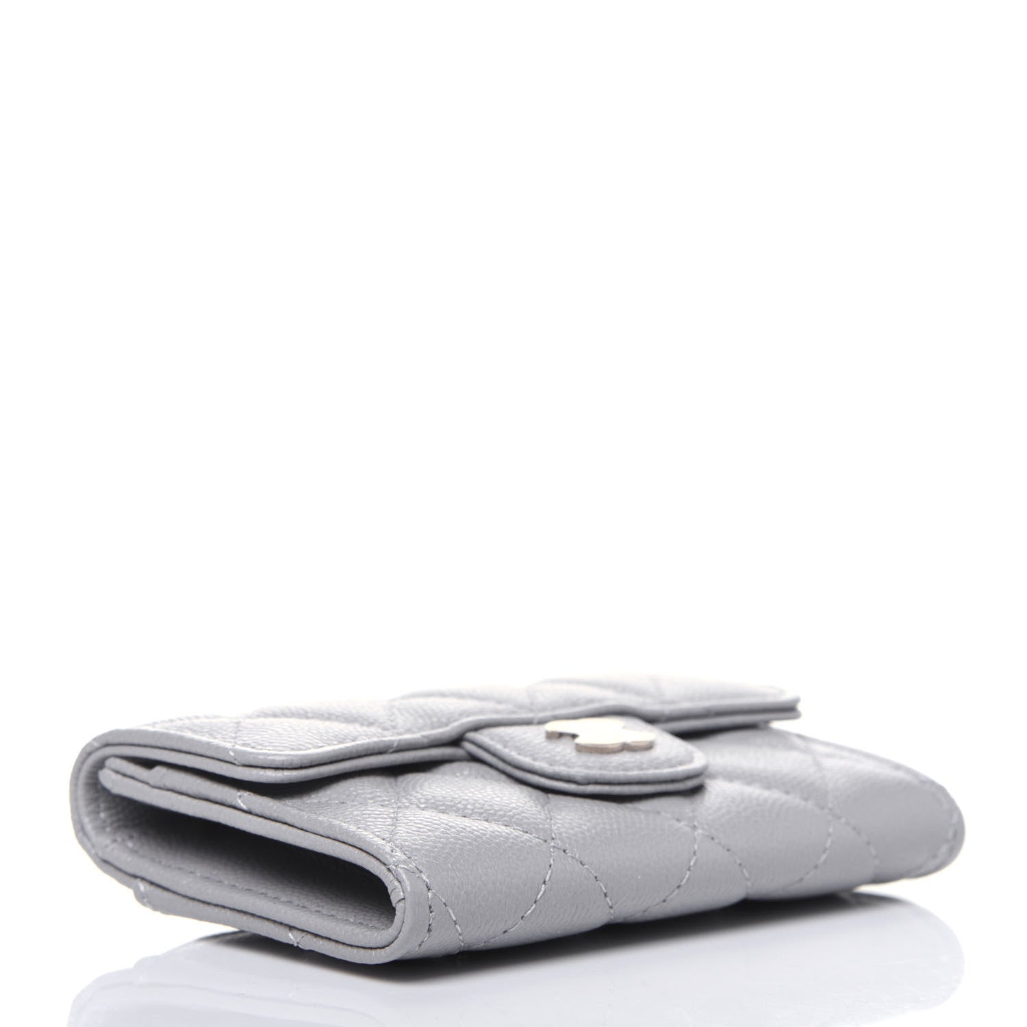 Chanel Caviar Quilted Flap Card Holder Wallet Grey 4 of 11
