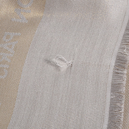 Louis Vuitton Monogram Silk Wool Shine Shawl Beige 6 of 6