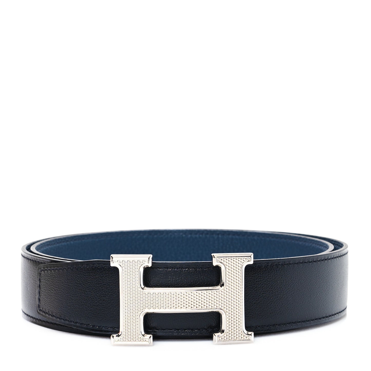 Box Togo 32mm Guilloche H Belt 90 36 Black Bleu Nuit