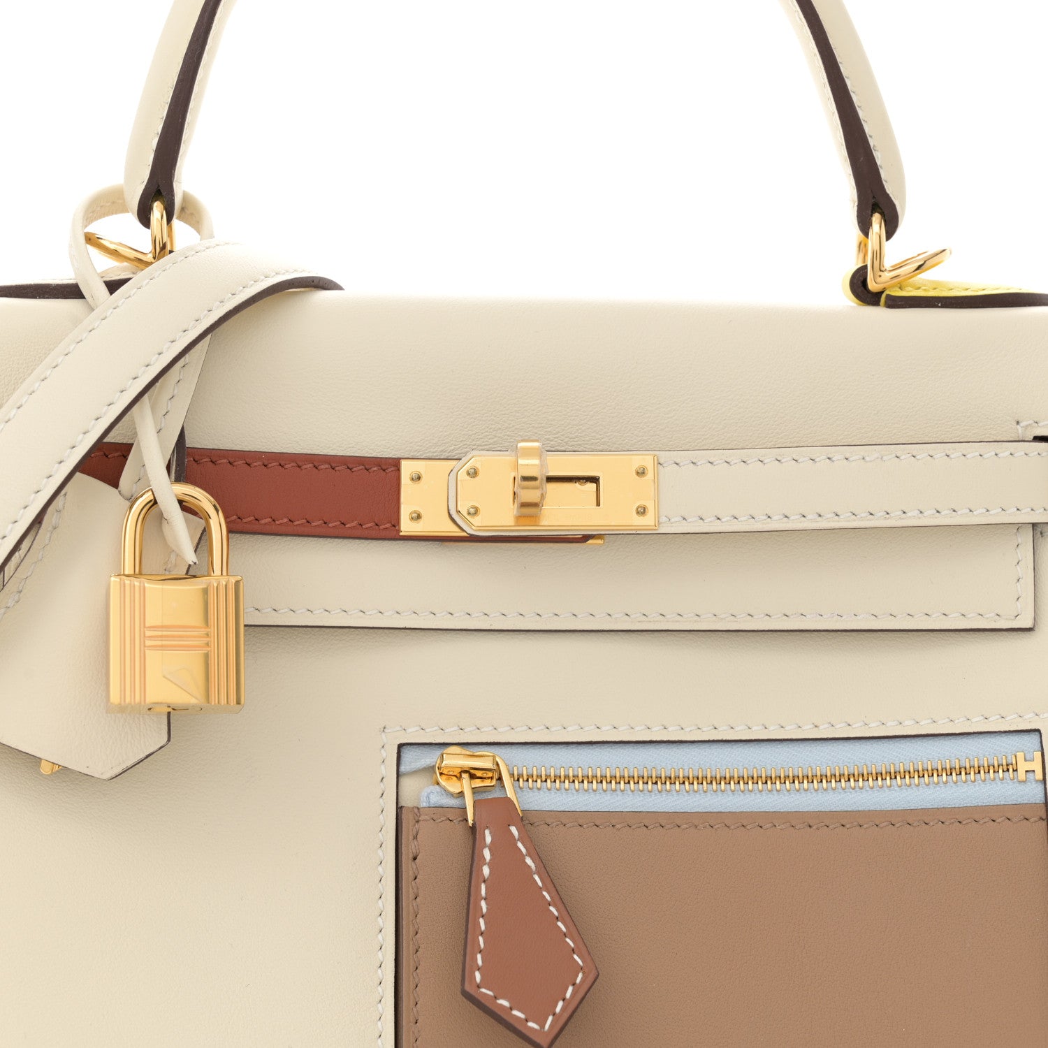 Hermes Swift Colormatic Kelly Retourne 25 Nata Chai Cuivre Lime Mauve Sylvestre Bleu Brume 8 of 12