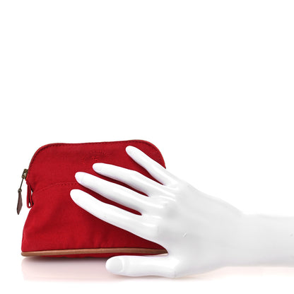 Hermes Cotton Canvas Mini Bolide Travel Cosmetic Pouch 2 of 15