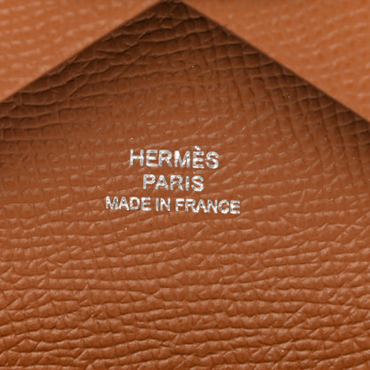 Hermes Epsom Calvi Duo Card Case Gold 6 of 7