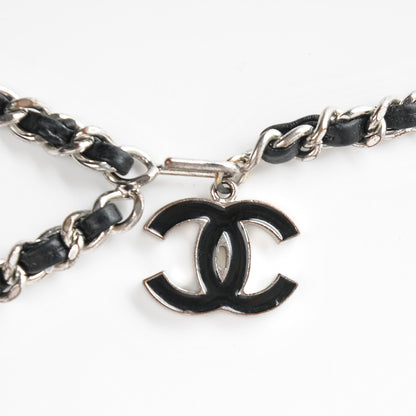 Chanel Lambskin Enamel CC Chain Belt Black Silver 3 of 3