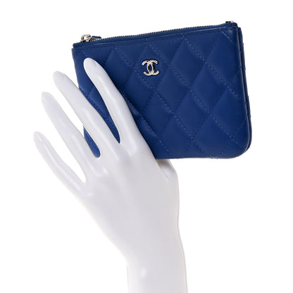 Chanel Lambskin Quilted Small Cosmetic Case Blue 2 of 7