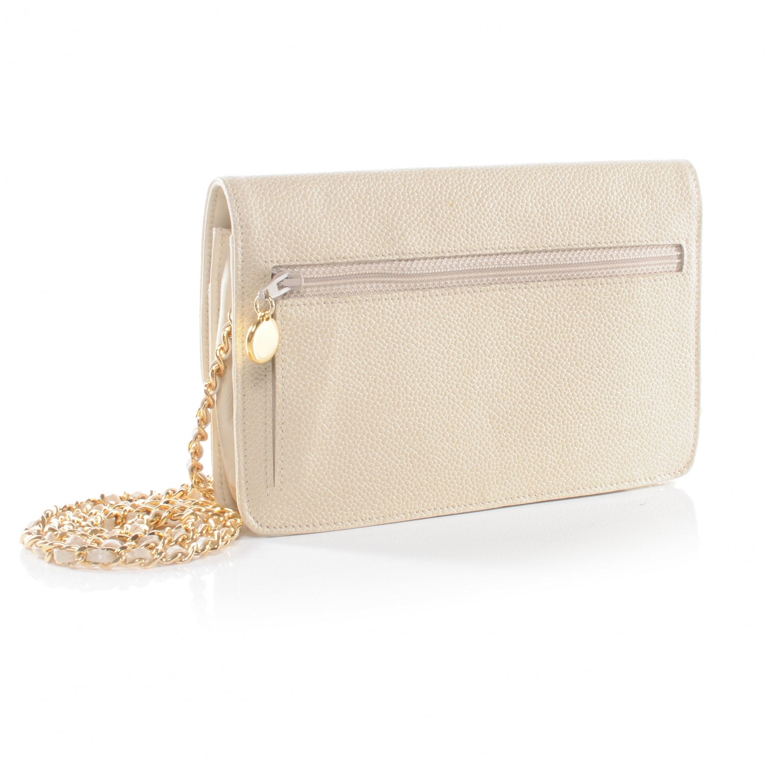 Chanel Caviar Wallet on Chain WOC Beige 3 of 7
