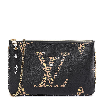 Louis Vuitton Monogram Giant Jungle Pochette Double Zip Black 1 of 10