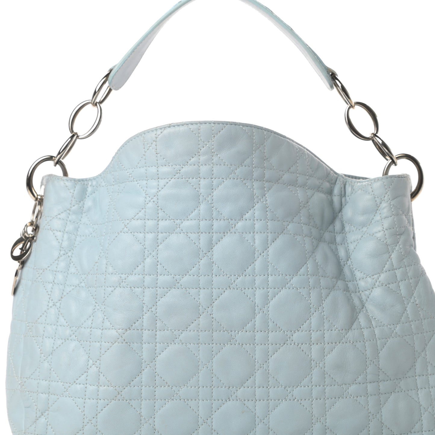 Lambskin Cannage Dior Soft Hobo Light Blue