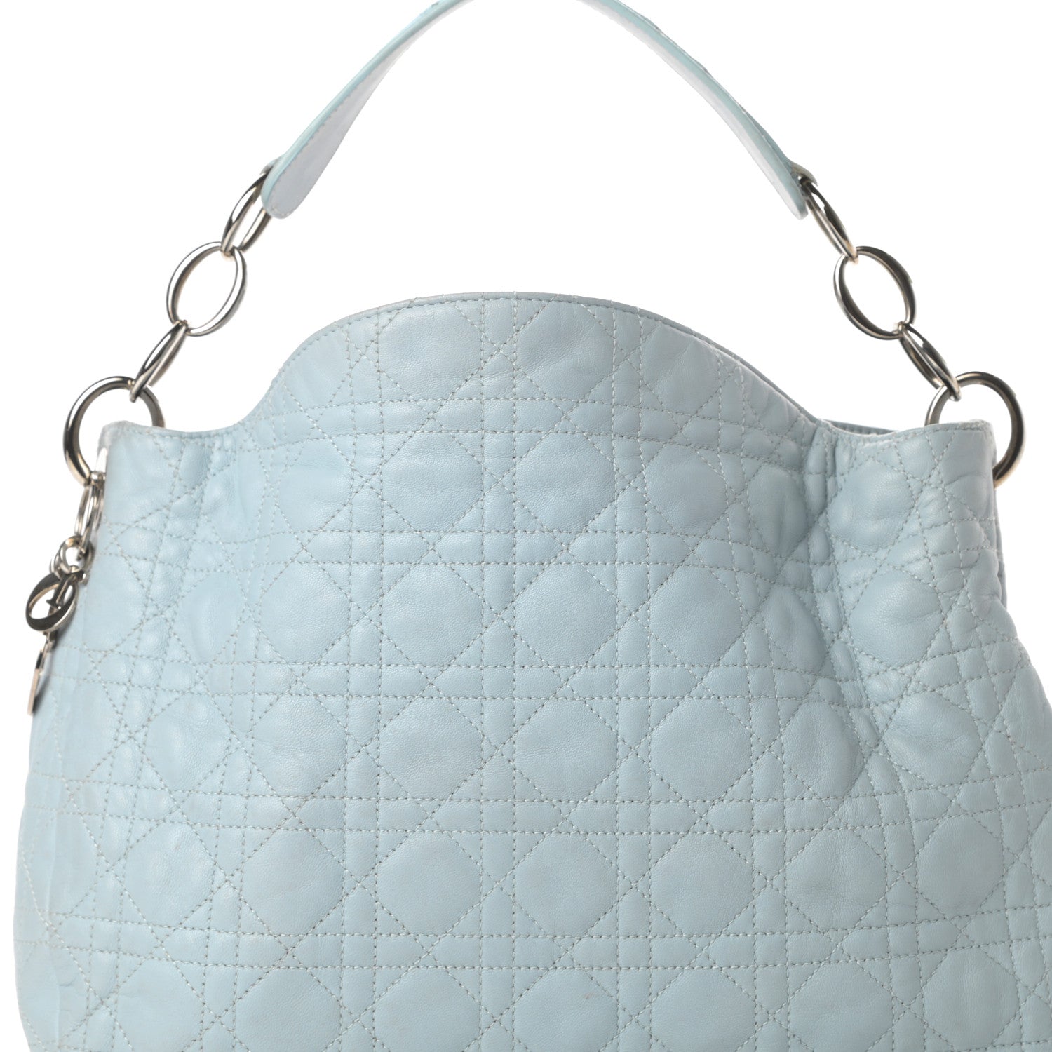 Christian Dior Lambskin Cannage Dior Soft Hobo Light Blue 8 of 15