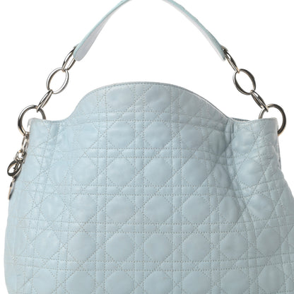 Christian Dior Lambskin Cannage Dior Soft Hobo Light Blue 8 of 15