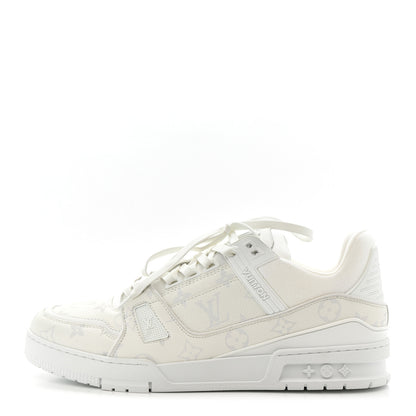 Louis Vuitton Calfskin Monogram Mens LV Trainer Sneakers 10 White 1 of 10