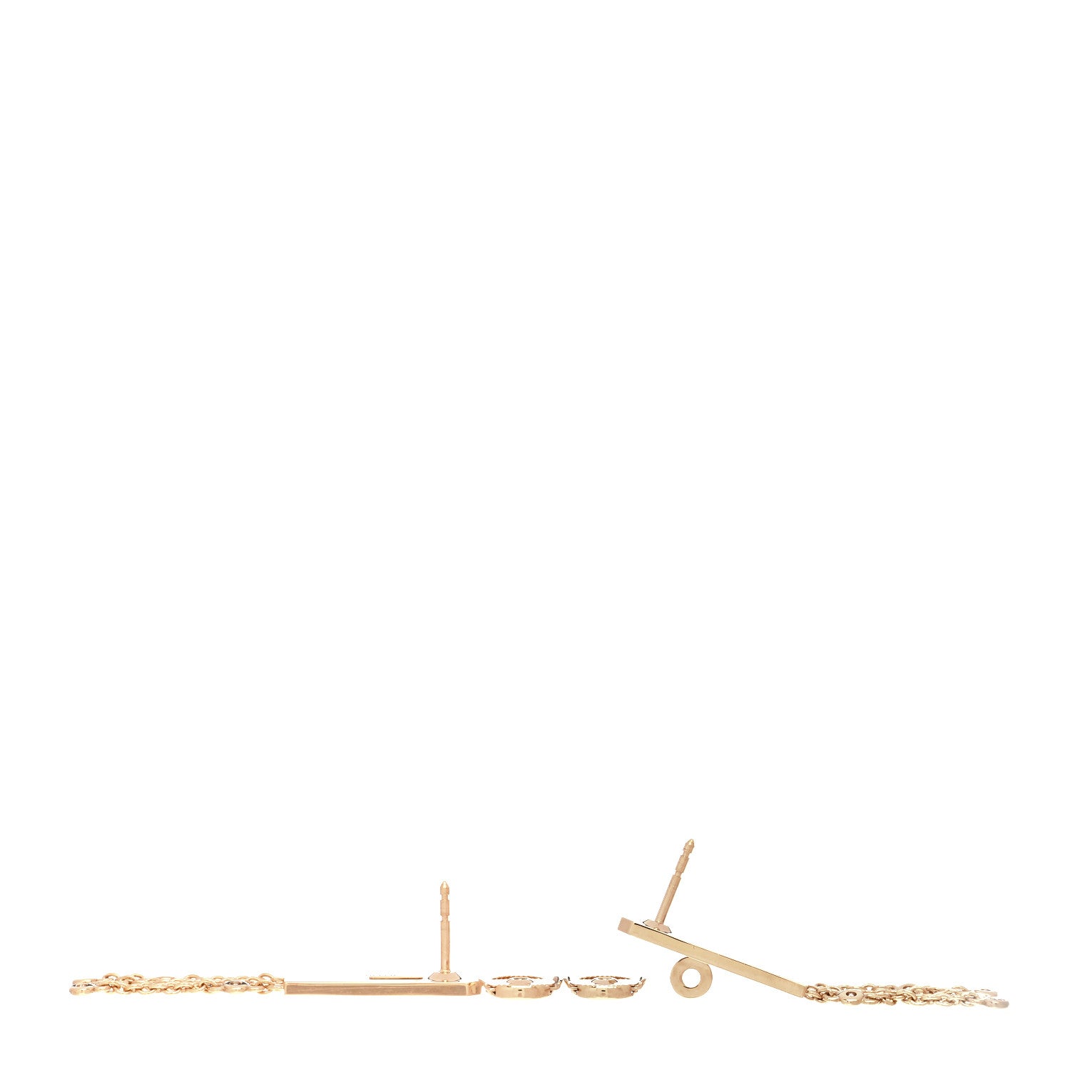 Hermes 18K Rose Gold Diamond Kelly Gavroche Pave Earrings 3 of 5
