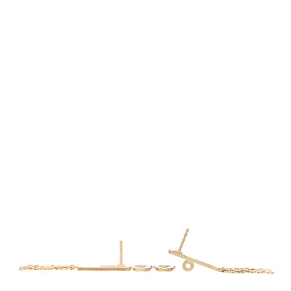 Hermes 18K Rose Gold Diamond Kelly Gavroche Pave Earrings 3 of 5