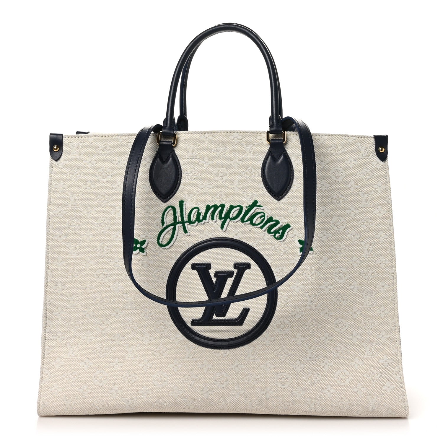 Louis Vuitton Jacquard Embroidered Tufted Monogram Hamptons Onthego GM 1 of 9